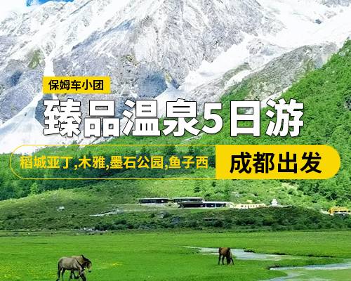 臻品溫泉5日游，稻城亞丁，木雅，墨石公園，魚子西 18人2+1保姆車小團